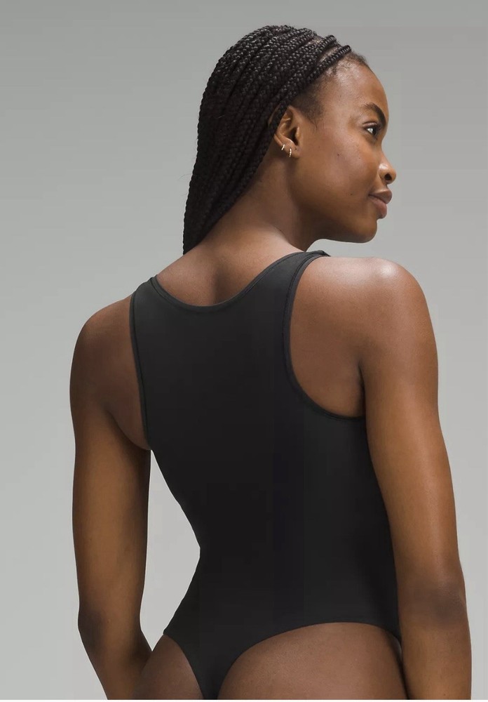 Lululemon Wundermost Nulu Sq. Neck Sleeveless Bodysuit Black Size 2