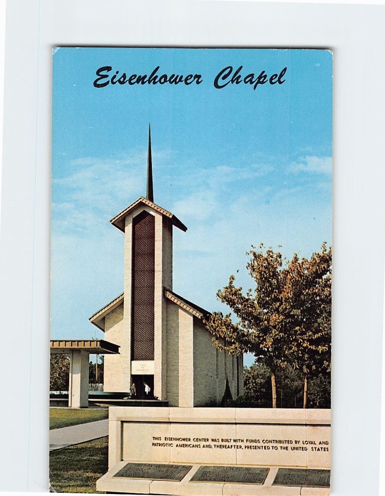 Postcard Eisenhower Chapel Abilene Kansas USA