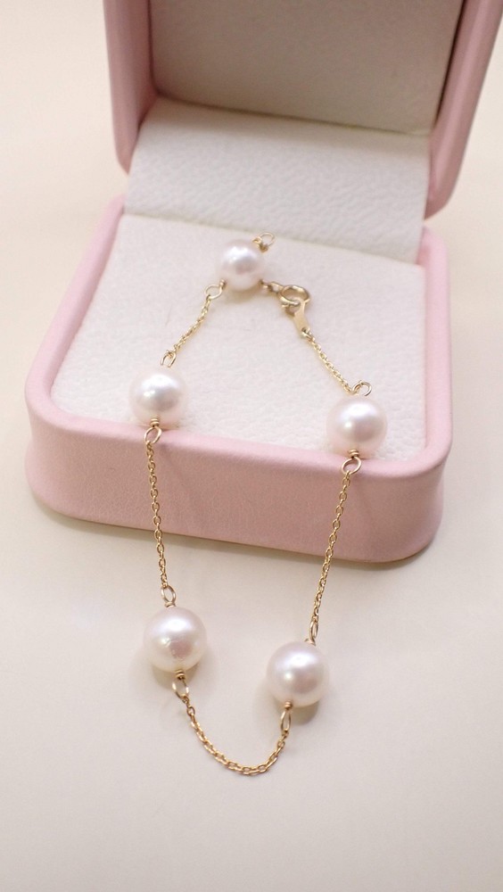 18K Yellow Gold Akoya Saltwater Pearl Bracelet