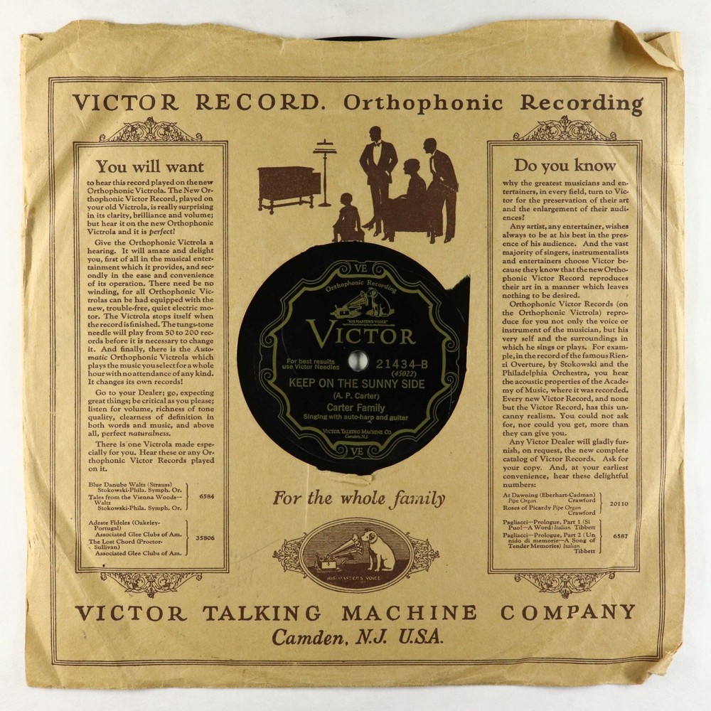 Prewar C&W 78 - Carter Family - Keep On The Sunny Side - Victor 21434