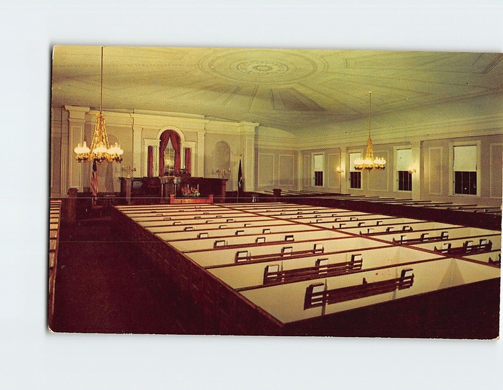 Postcard Interior First Congregational Church Kennebunk Maine USA