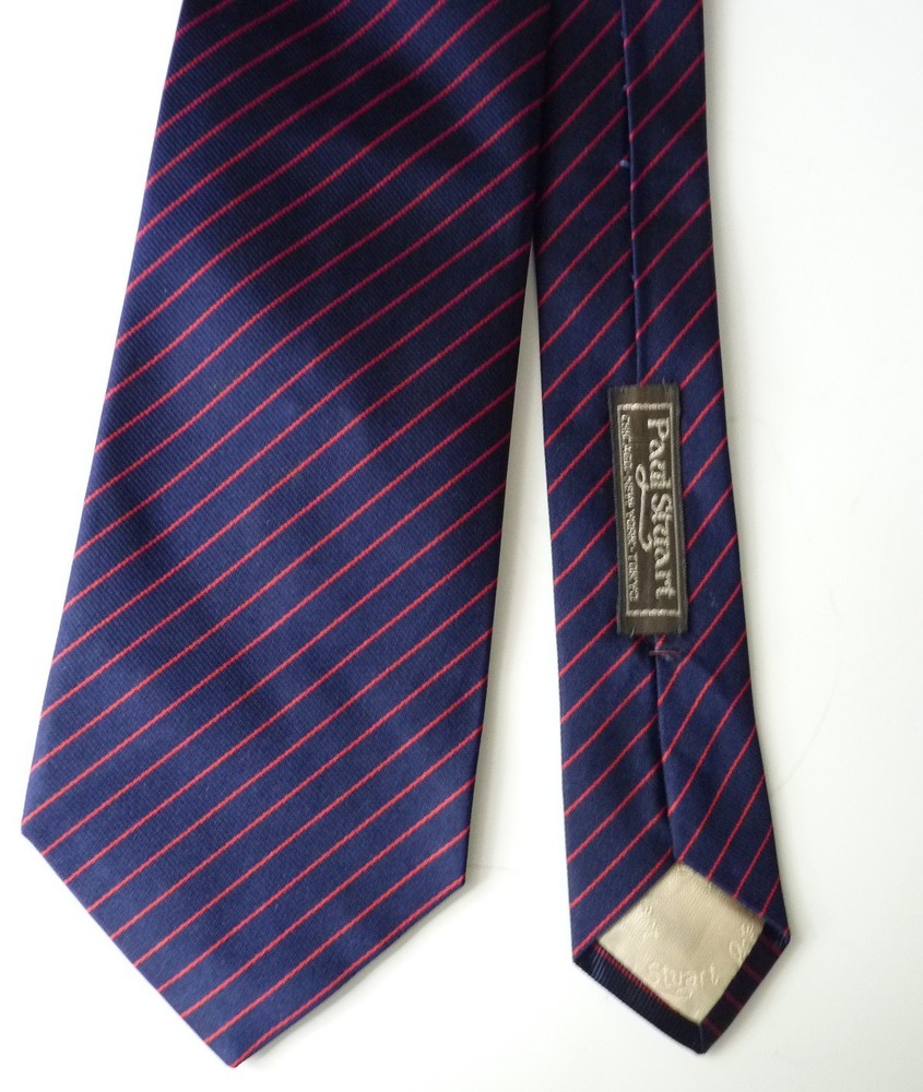 PAUL STUART Striped blue pink  silk tie