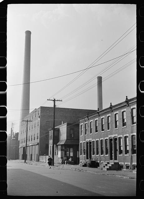 Photo:Camden New Jersey 1938 Factory Workers Homes Industrial Street Scene