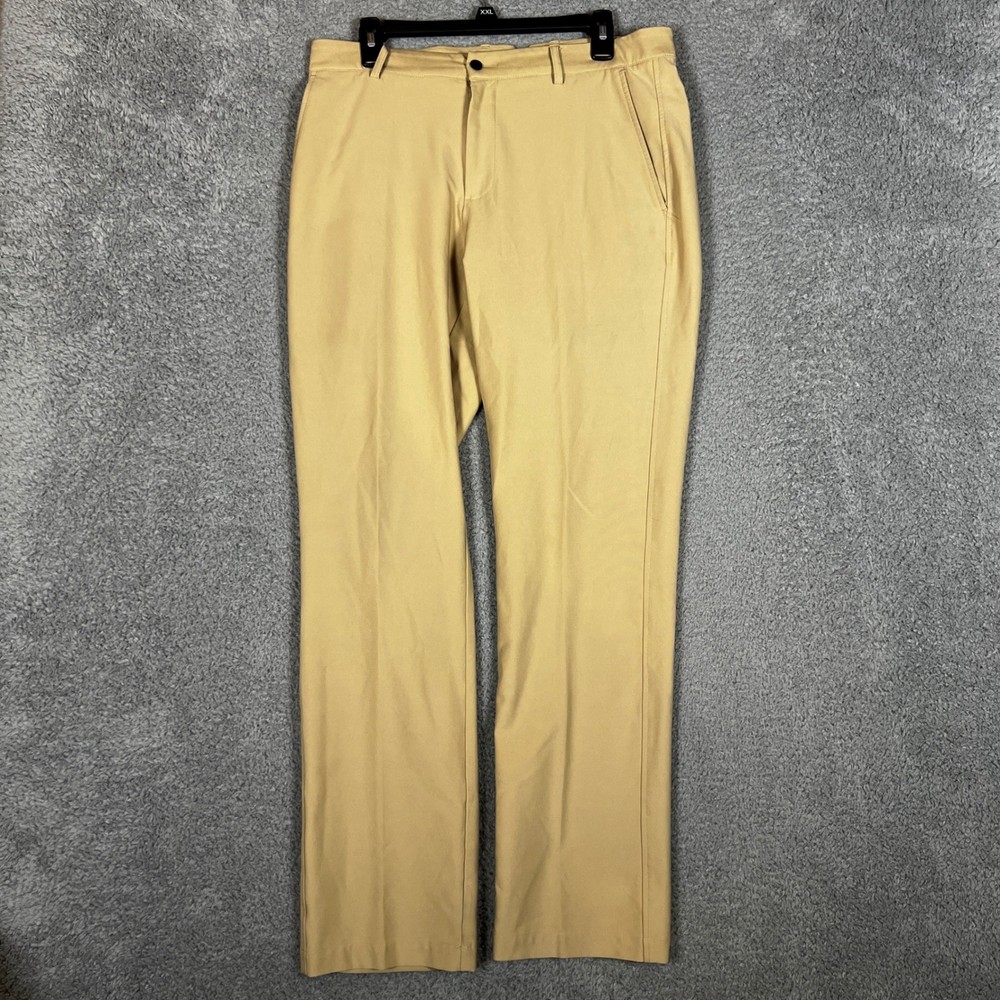 Dunning Mens 32x32 Khaki Golf Pants Flat Front Performance Stretch