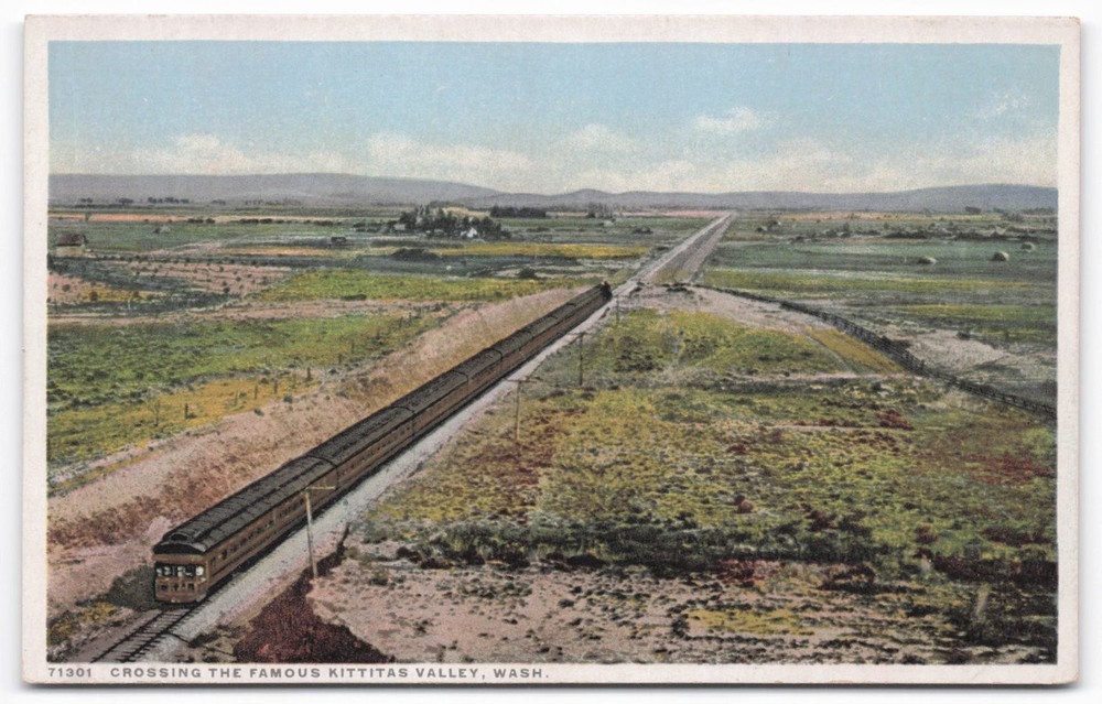 Kittitas Valley, Washington Train Phostint Postcard Detroit Publishing Co.