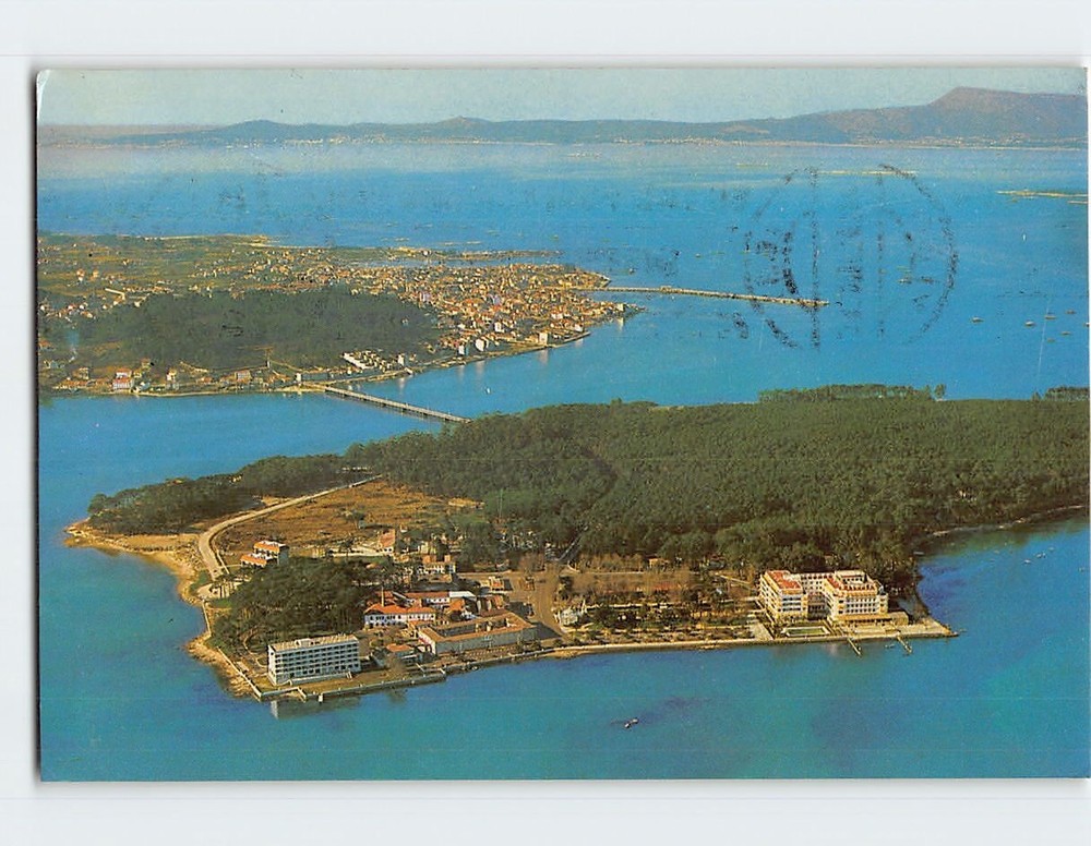 Postcard Aerial View Isla De La Toja Spain