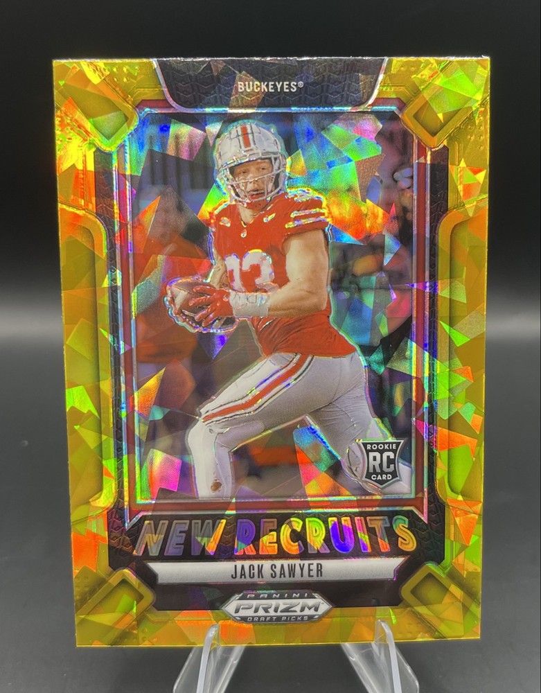 2025 Panini Prizm Draft Picks - New Recruits Jack Sawyer #4 Gold Ice Prizm (RC)