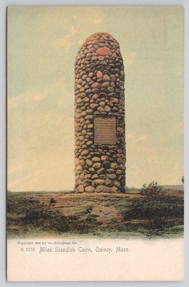 Miles Standish Cairn Quincy Mass. 1905 Rotograph Co. Postcard