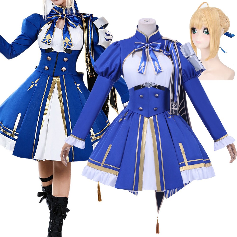 Honkai Star Rail Fate Saber Cosplay Costume Women Halloween Blue Dress Clothes