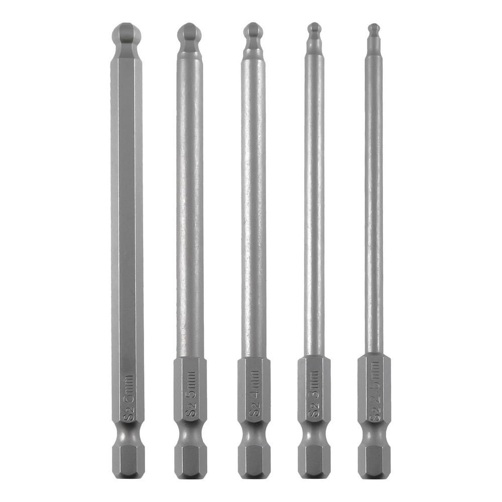 Ball End Hex Head Metric Allen Wrench Screwdriver Bit Set 5PCS 2.5Mm 3Mm 4Mm 5Mm