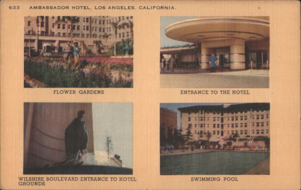 LOS ANGELES, California CA Ambassador Hotel, Flower Gardens, Pool, Wilshire Blvd