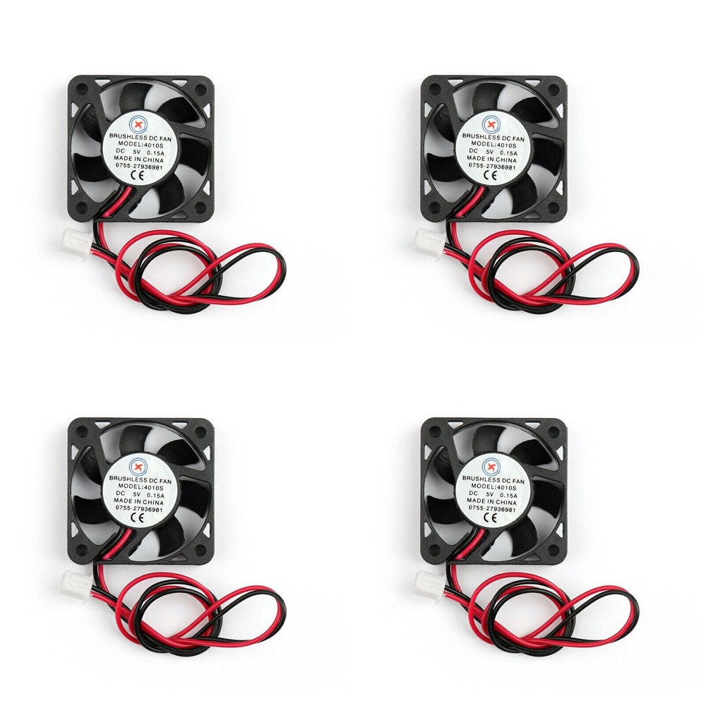 4*DC Brushless Cooling Fan 5V 0.15A 4010s 40x40x10mm 2 Pin CUP Computer Fan UE