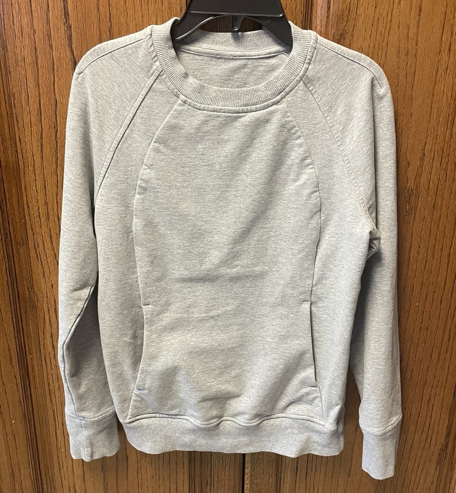 Lululemon Scuba Crew Heathered Light Grey Sz 2 Chest 34” Excellent Condition