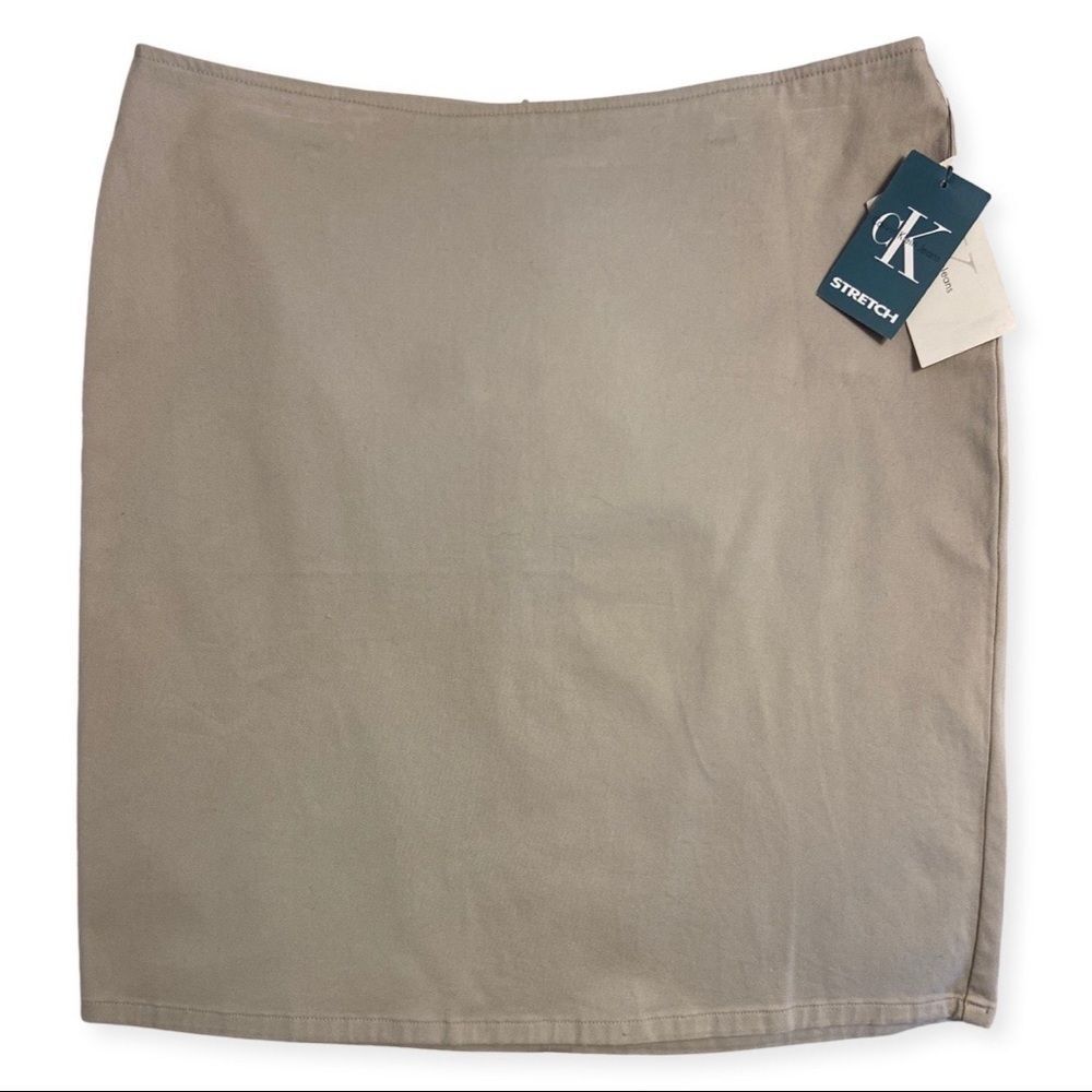 Calvin Klein Women's Khaki Beige  Stretch Skirt Size 12 NWT