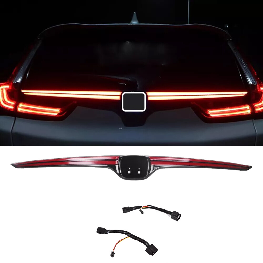 For Honda CRV 2017-2022 LED Rear Door Trunk Bumper Tail Brake Light Gloss Black