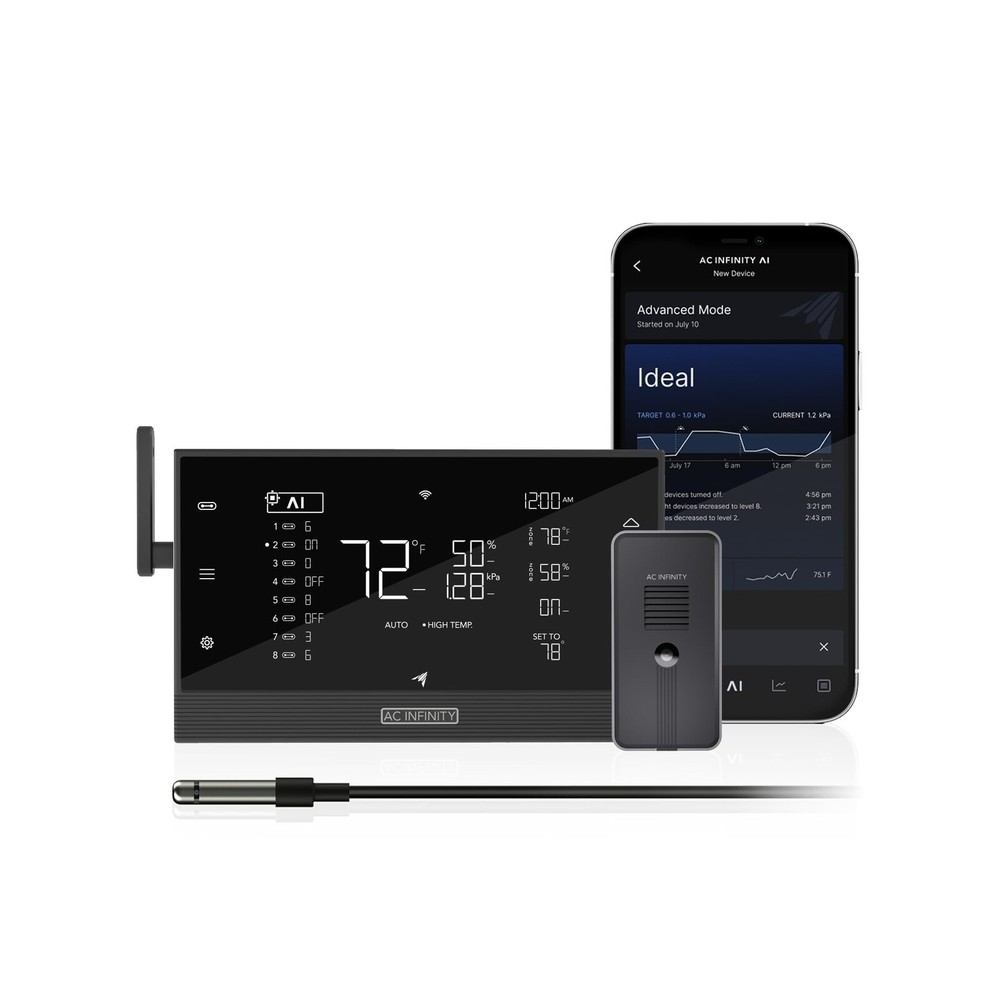 AC Infinity AI+ Controller with CO2 Sensor Bundle - Smart Climate Control for Optimal Growth-image