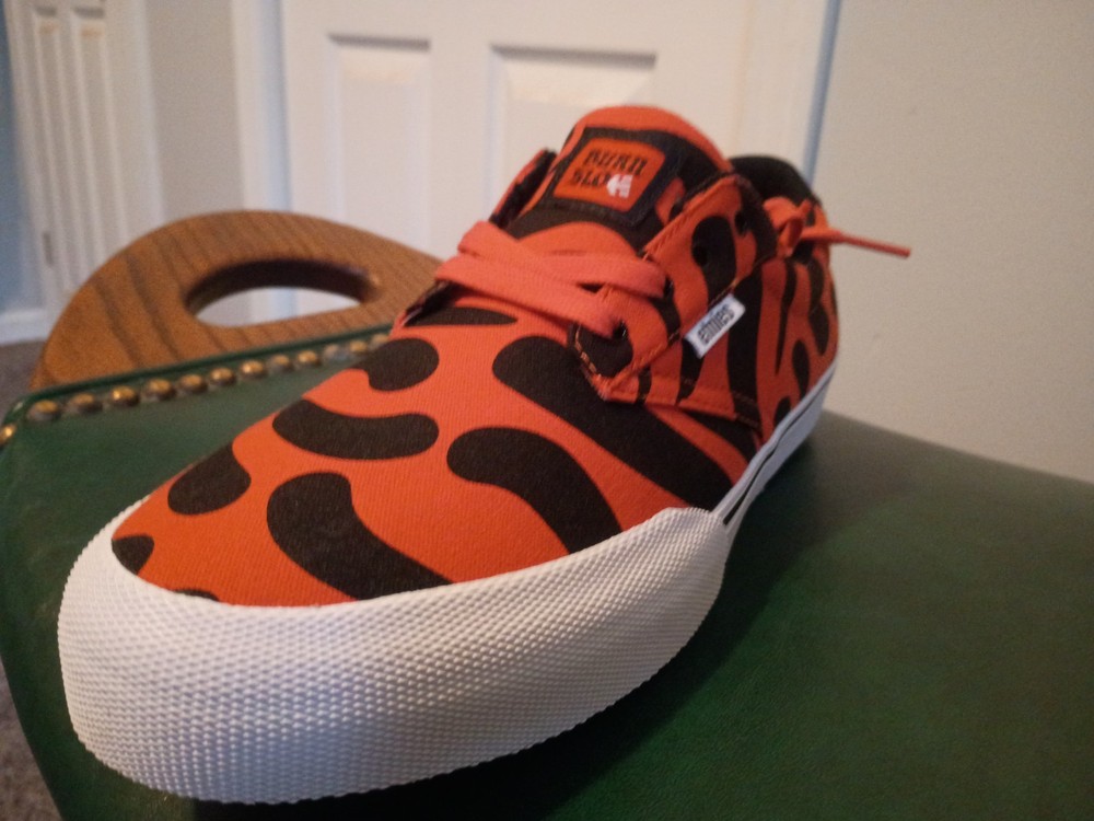 Etnies Jameson vulc x burn slow BMX orange/ black animal colorway US 10.5