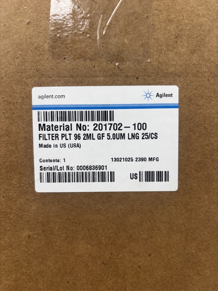 Agilent 201702-100 Filter Microplate, 96-Well, 2mL, 5µm Glass Fiber (Box of 25)
