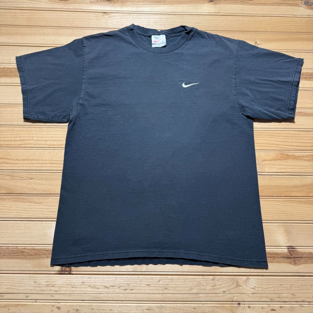 Vintage 90s Nike Sportswear Mini Swoosh Embroidered Logo T-Shirt USA - Medium