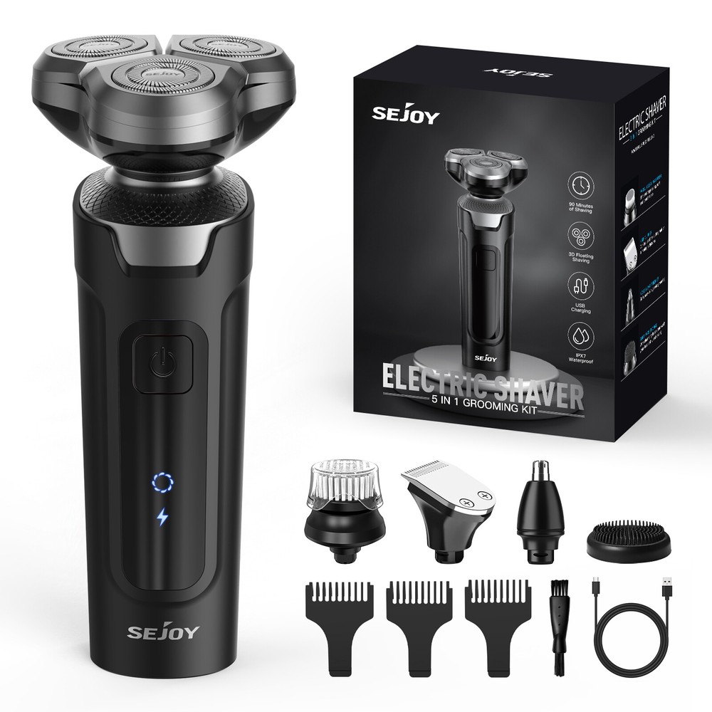 5in1 Men's Electric Shaver Hair Clippers Rechargeable Grooming Kit Wet/dry