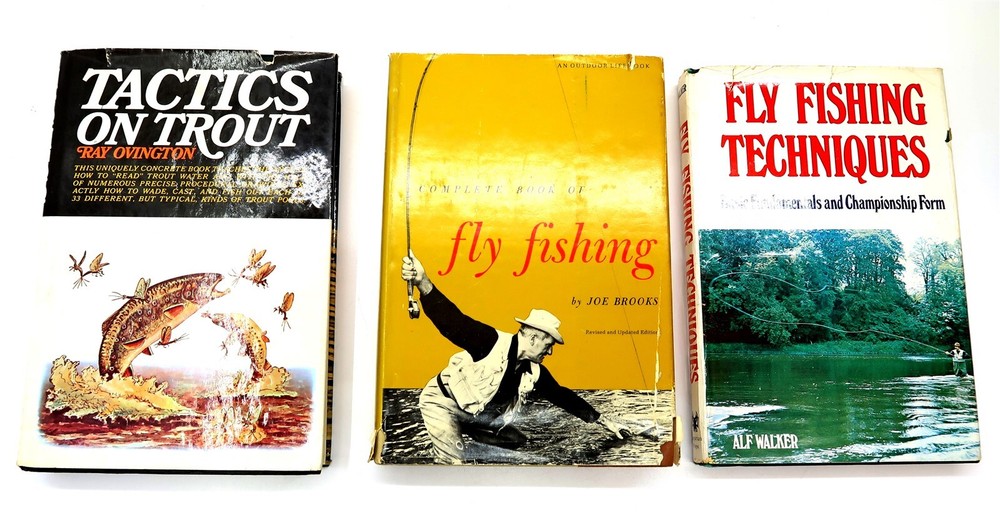 3 Vintage FLY FISHING / TROUT Books by Joe Brooks, Alf Walker and Ray Ovington