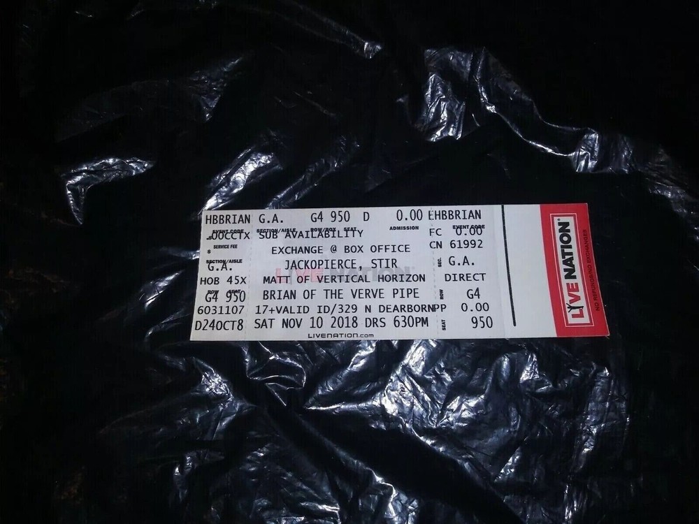 JACKOPIERCE & Stir House Of Blues Chicago IL 10/10/18 2018 Full Concert Ticket