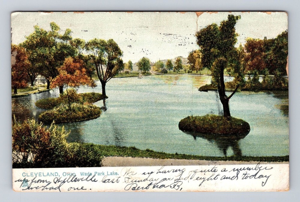 Cleveland OH-Ohio, Wade Park Lake, Antique, Vintage Souvenir Postcard
