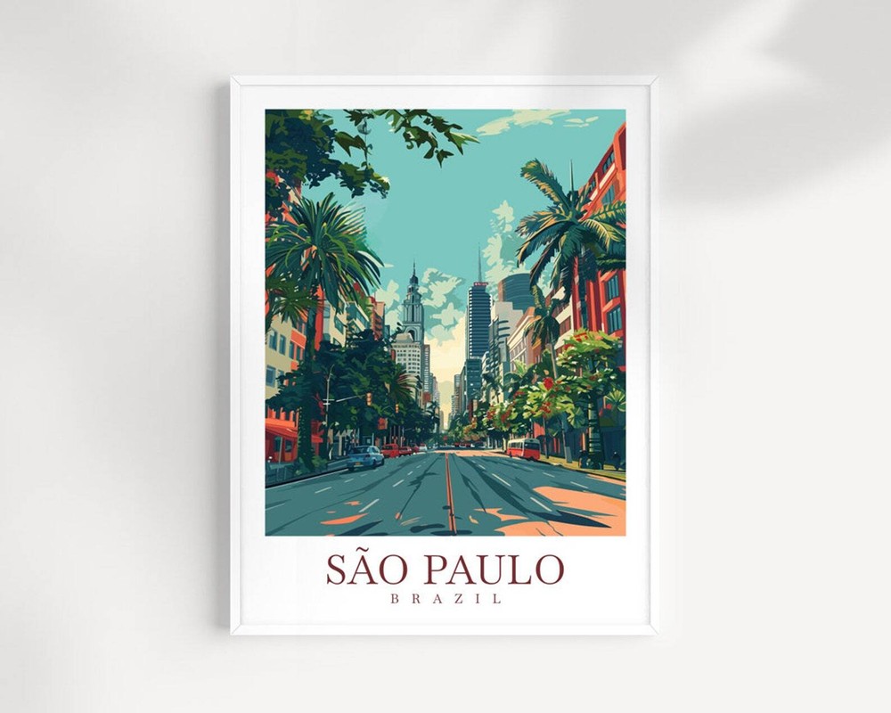 Sao Paulo Print Travel Print Wall Art Brazil Wall Hanging Home Decor Sao Paulo