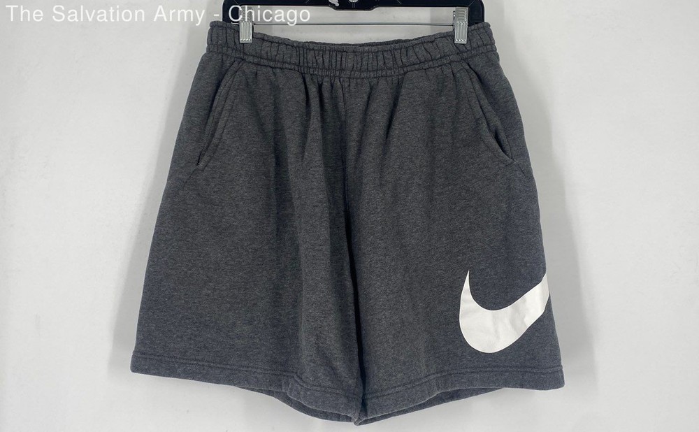 Nike Mens Gray Fleece Elastic Waist Pull On Running Sweat Shorts Size Large