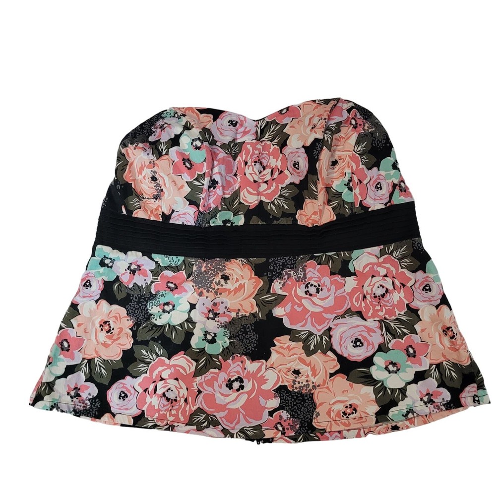 Torrid Size 2 Strapless Floral Black Waistband Structured Babydoll Top Feminine