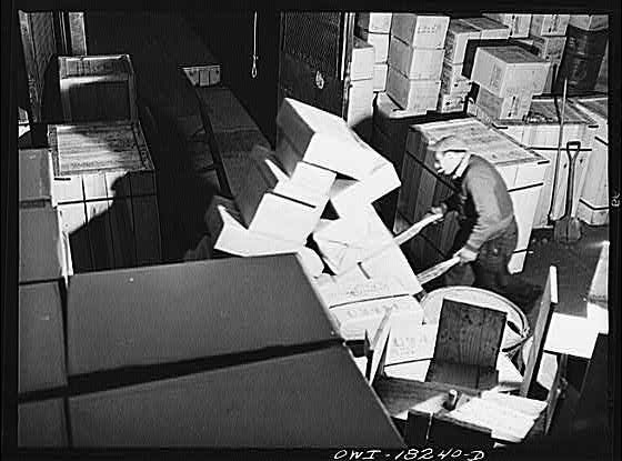 New York NY 1930s Associated Transport Company Trucking Warehouse Loading