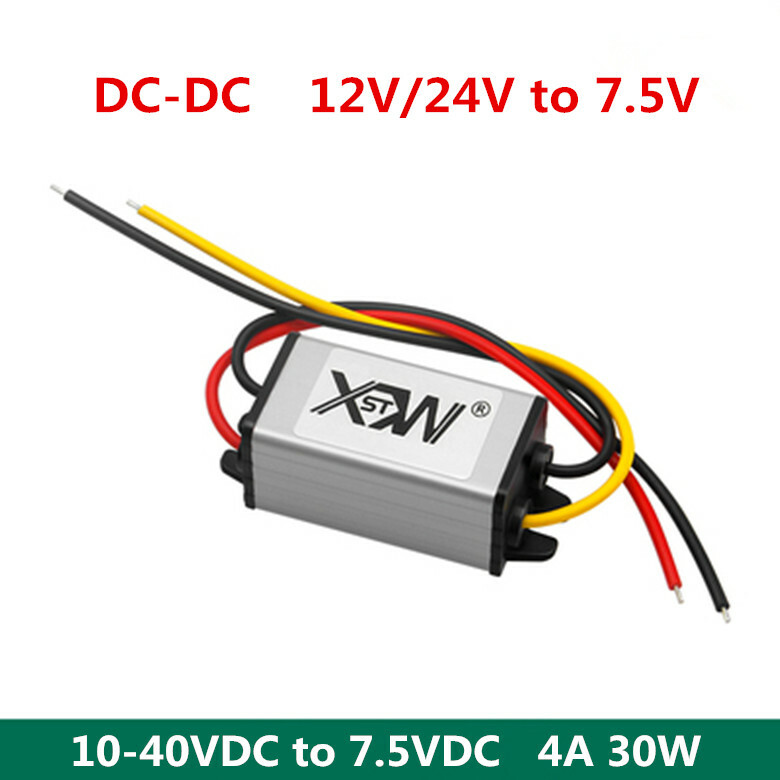 12V/24V to 7.5V 30W Waterproof DC Buck Converter 4A 10-40V Input  