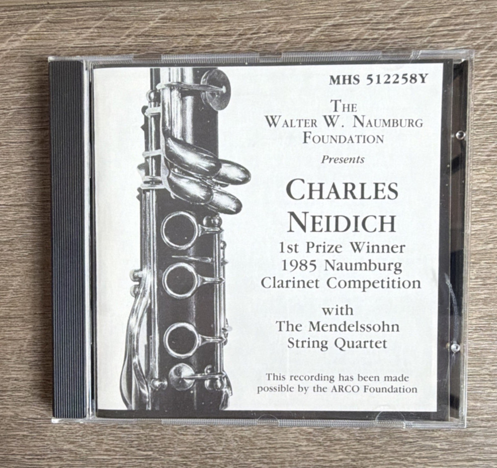 Charles Neidich 1st Prize Winner 1985 Naumburg CD MHS 512258Y Classical 1988
