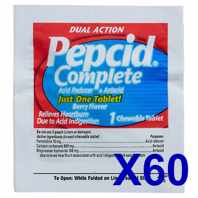 Pepcid Complete Dual Action Acid Reducer and Antacid Berry Chewable (60 Packets)-image
