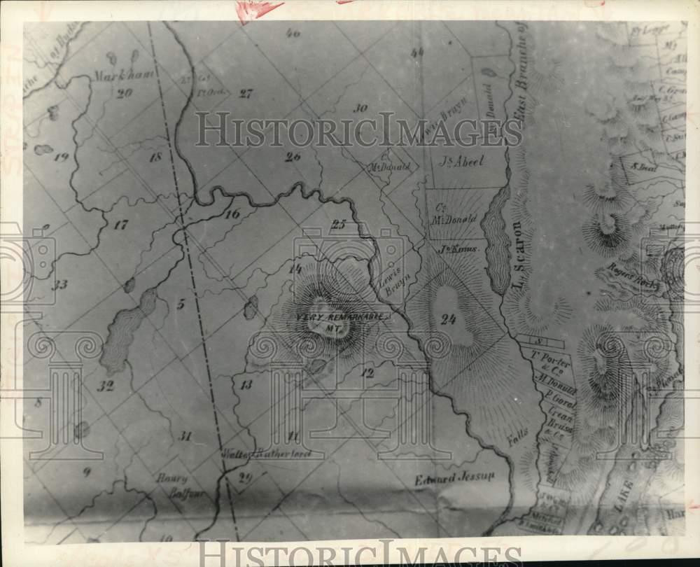 1972 Press Photo A map of Gore Mountain, New York - tub10725