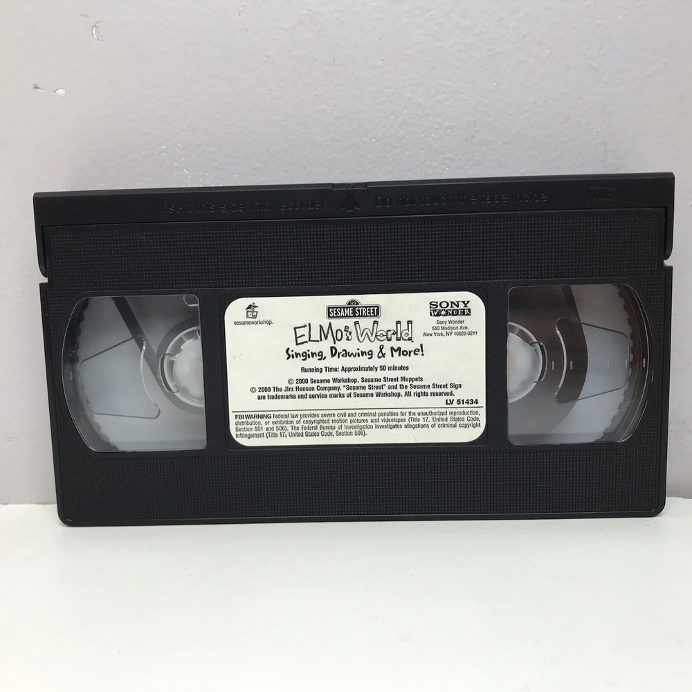 Sesame Street Elmo’s World Singing Drawing VHS Video Tape Only VTG PBS TV Show