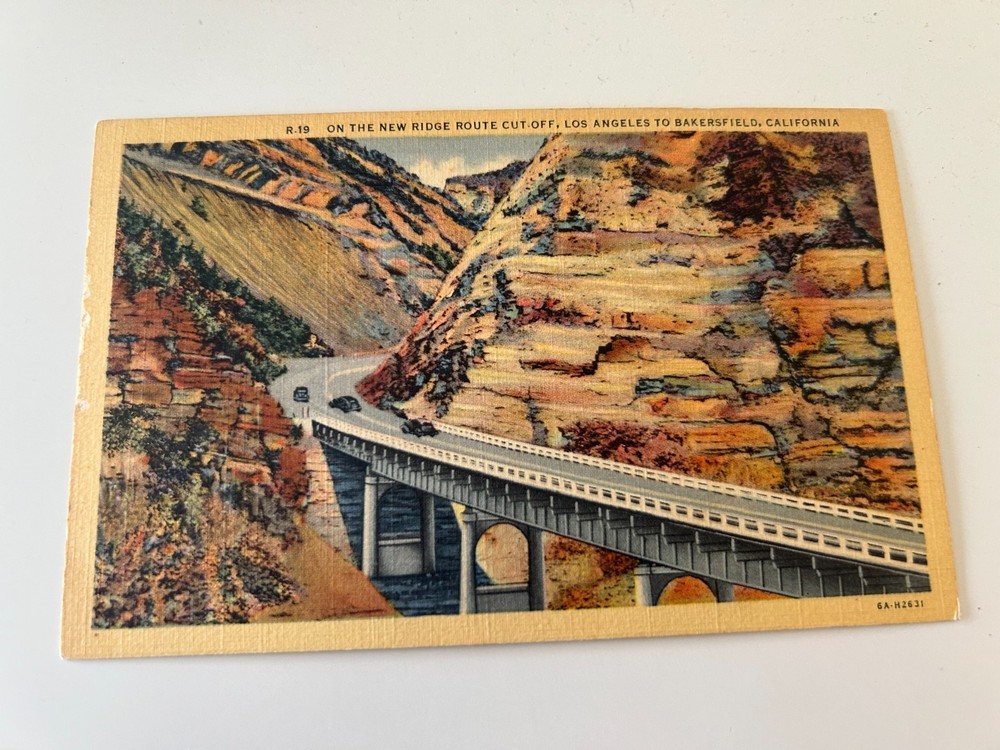 On the New Ridge Route Cut Off Los Angeles to Bakersfield California Postcard