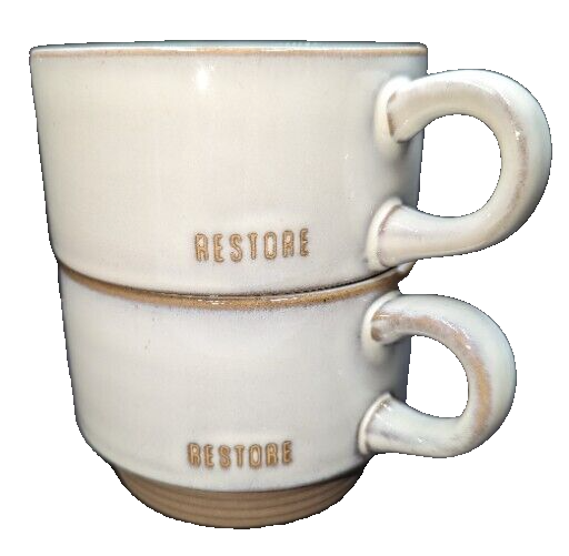 Hearth & Hand with Magnolia Restore 10oz Stackable Stoneware Mug Set of 4  