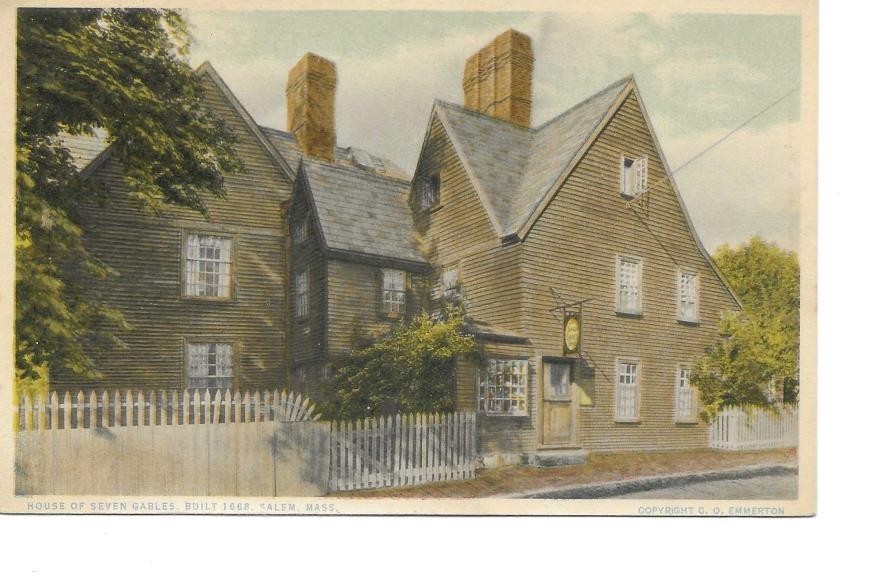 Vintage White Border Postcard House of Seven Gables Salem, MA  001025