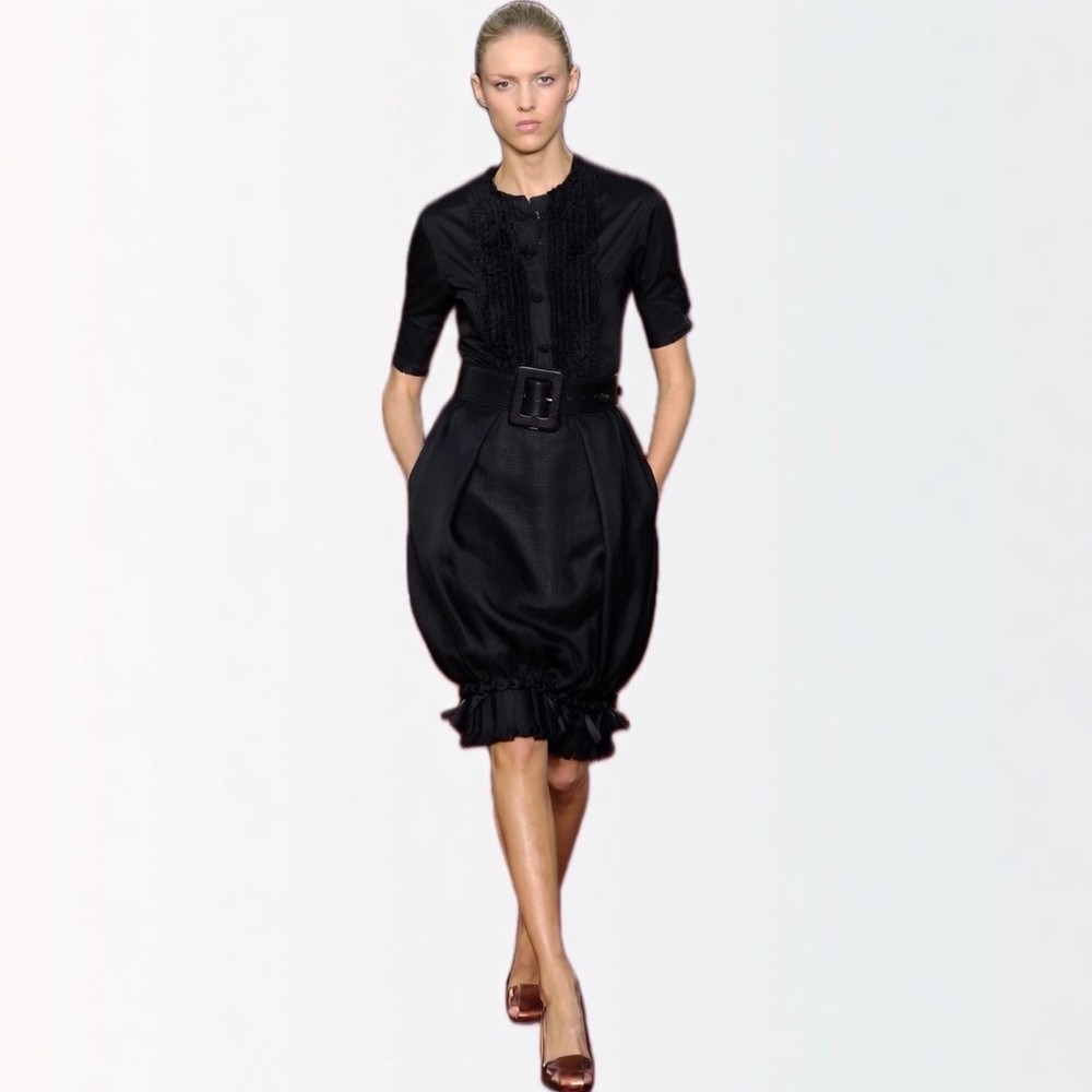 Yves Saint Laurent Rive Gauche YSL $1180 Runway Spanish Silk Bubble Skirt 36 4-6