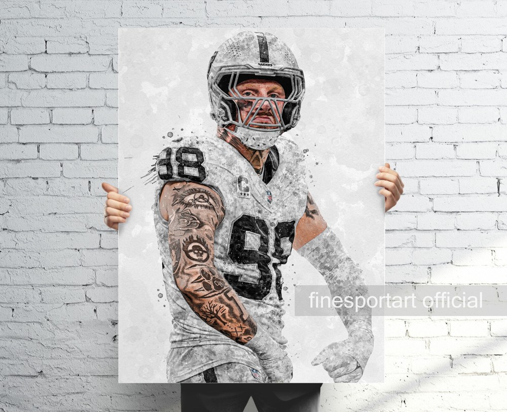 Maxx Crosby Oakland Raiders Canvas Football Poster Sports Wall Art Decor