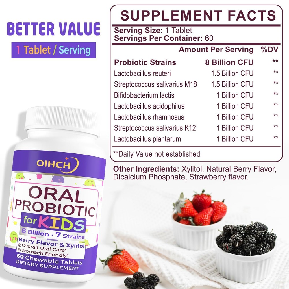 Kids Probiotic Probiotics for Kids Oral Probiotics for Mouth Bad Breath Kids ...