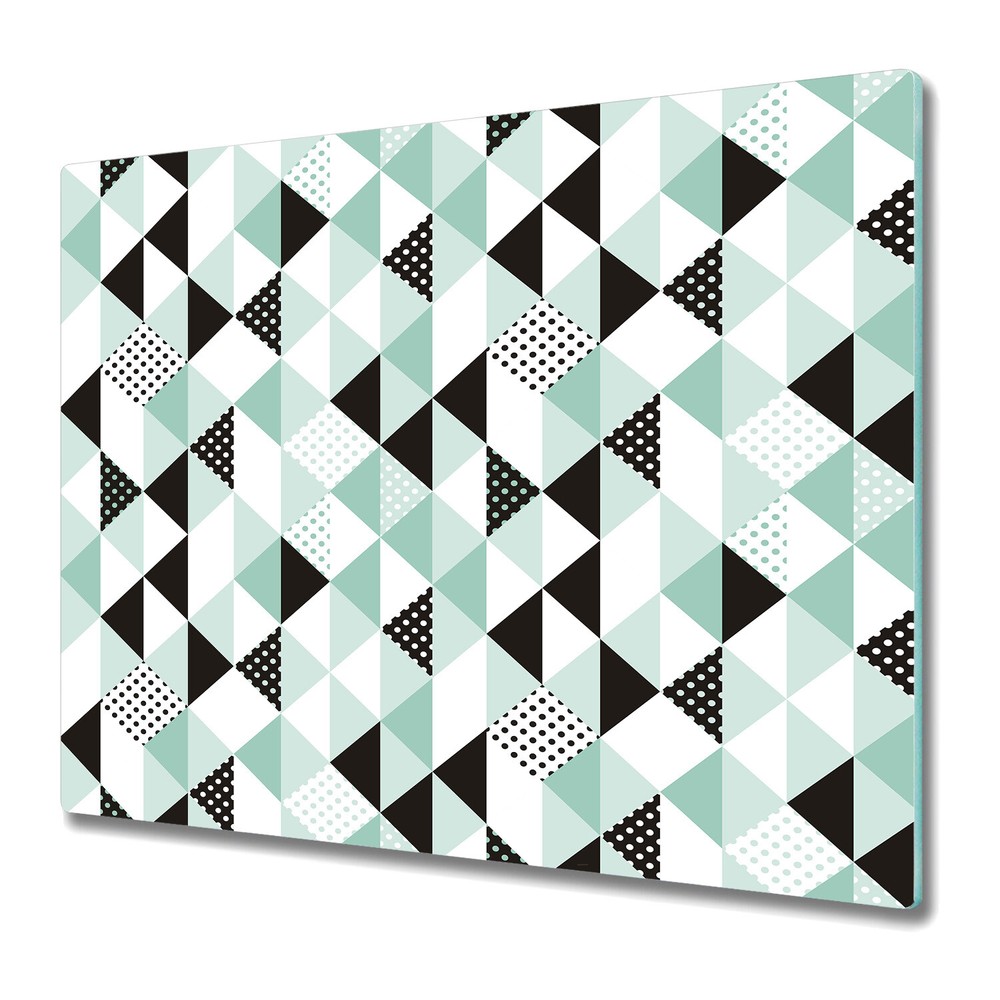 Glass Worktop Kitchen Chopping Board Leaves on Stripes Tropical 60x52