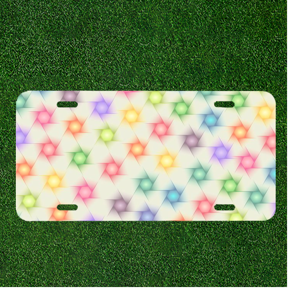 Custom Personalized Car License Plate Featuring Polygon Geometric Star Design