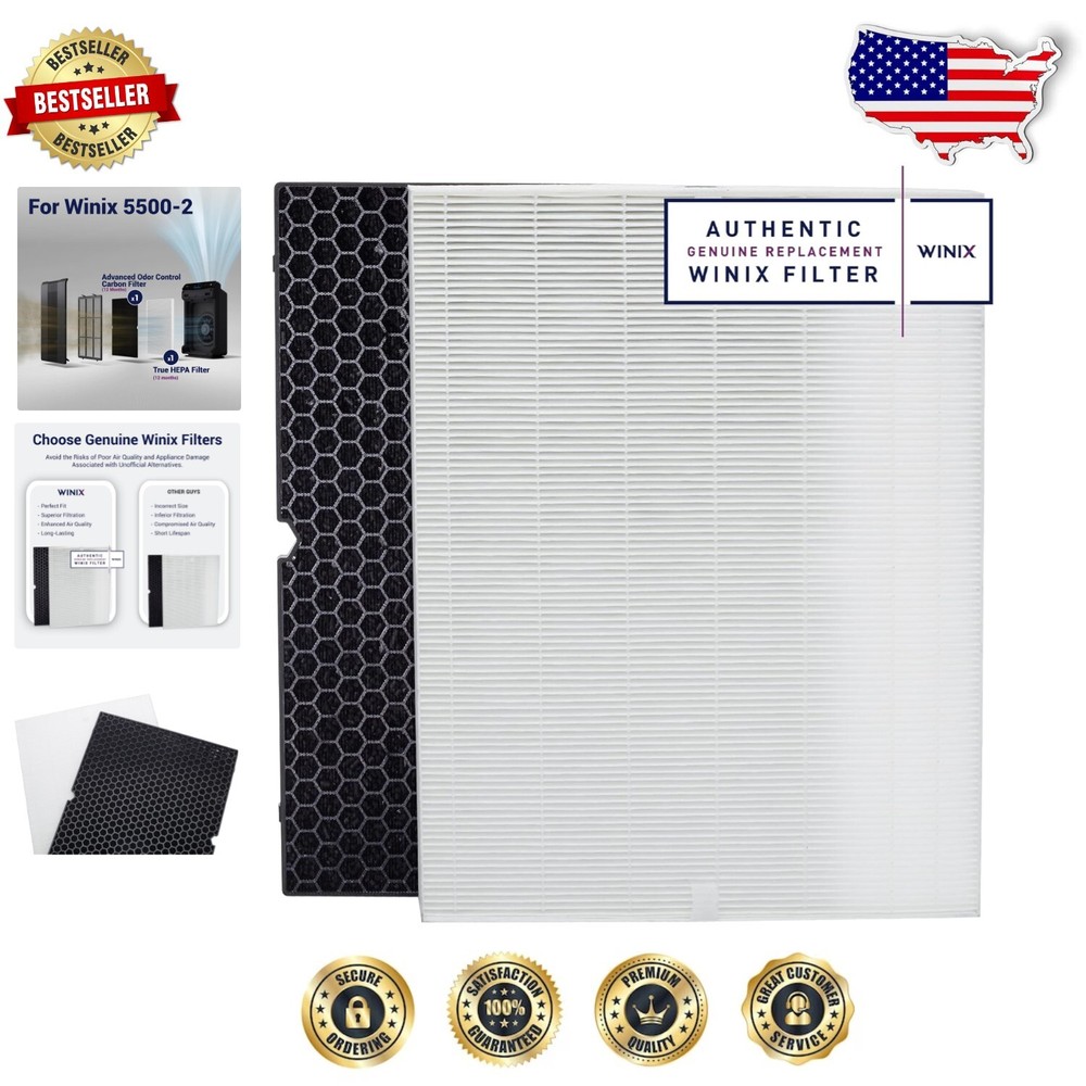 True HEPA Filter H - 99.97% Efficiency with AOC Odor Control for Air Purifier