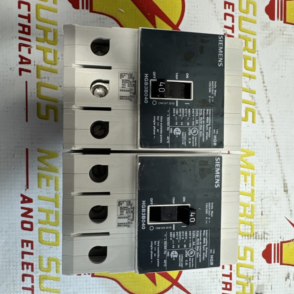 (1) NEW Siemens HGB3B040B / HGB3B040 3p 480v 40a Circuit Breaker NEW IN BOX
