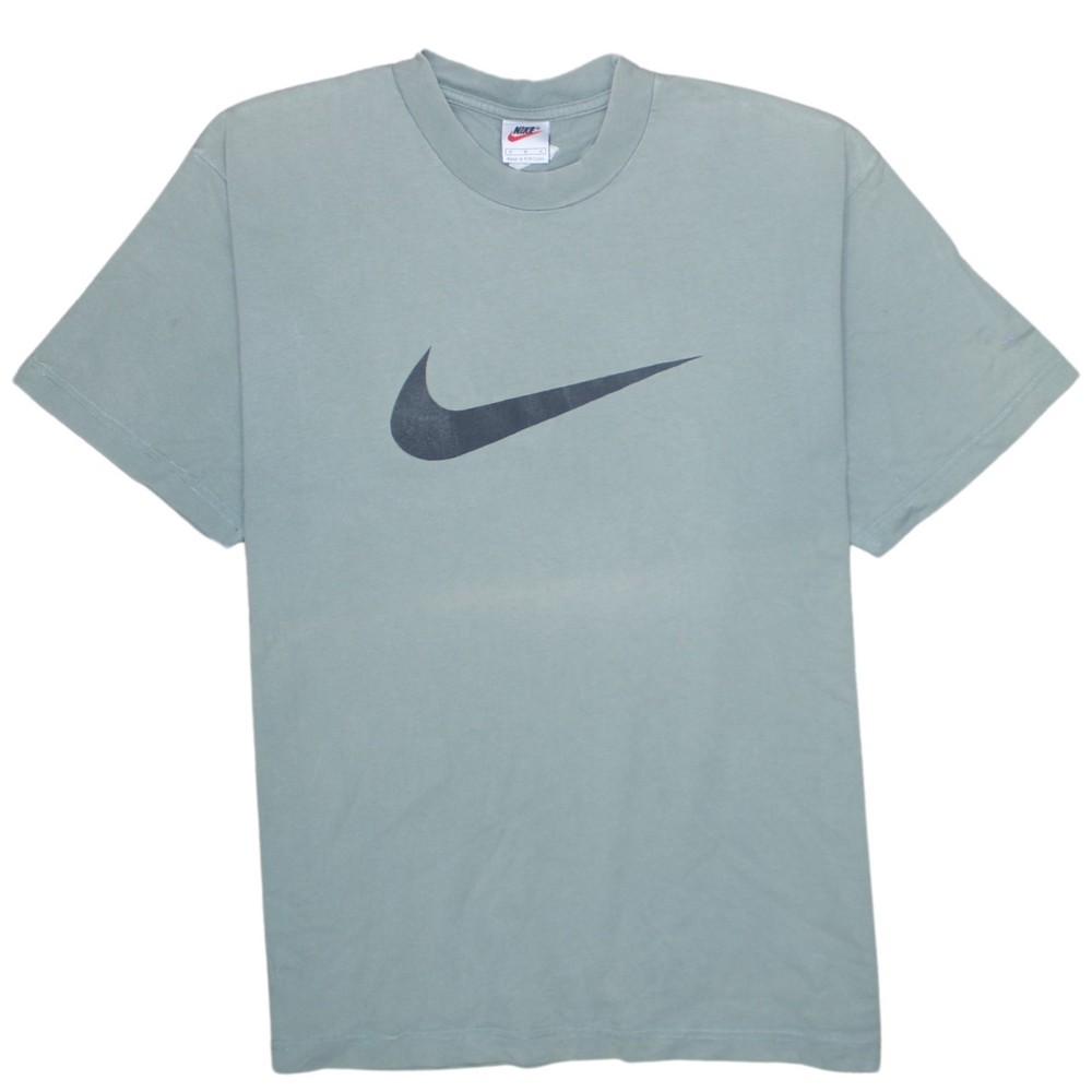 Nike Mens T Shirt Green Dri Fit Graphic Swoosh Logo Front Back Tee M