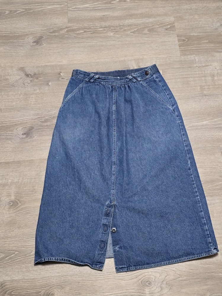 Vintage Sasson Paris Women's Denim Blue Jean Long Skirt Size 10