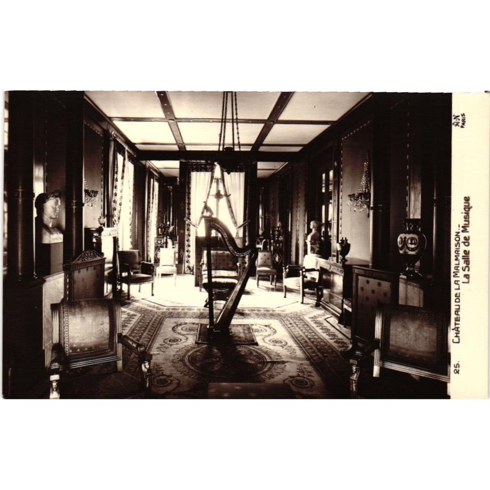 Vintage Postcard Chateau de la Malmaison La Salle de Musique Paris France AN 25