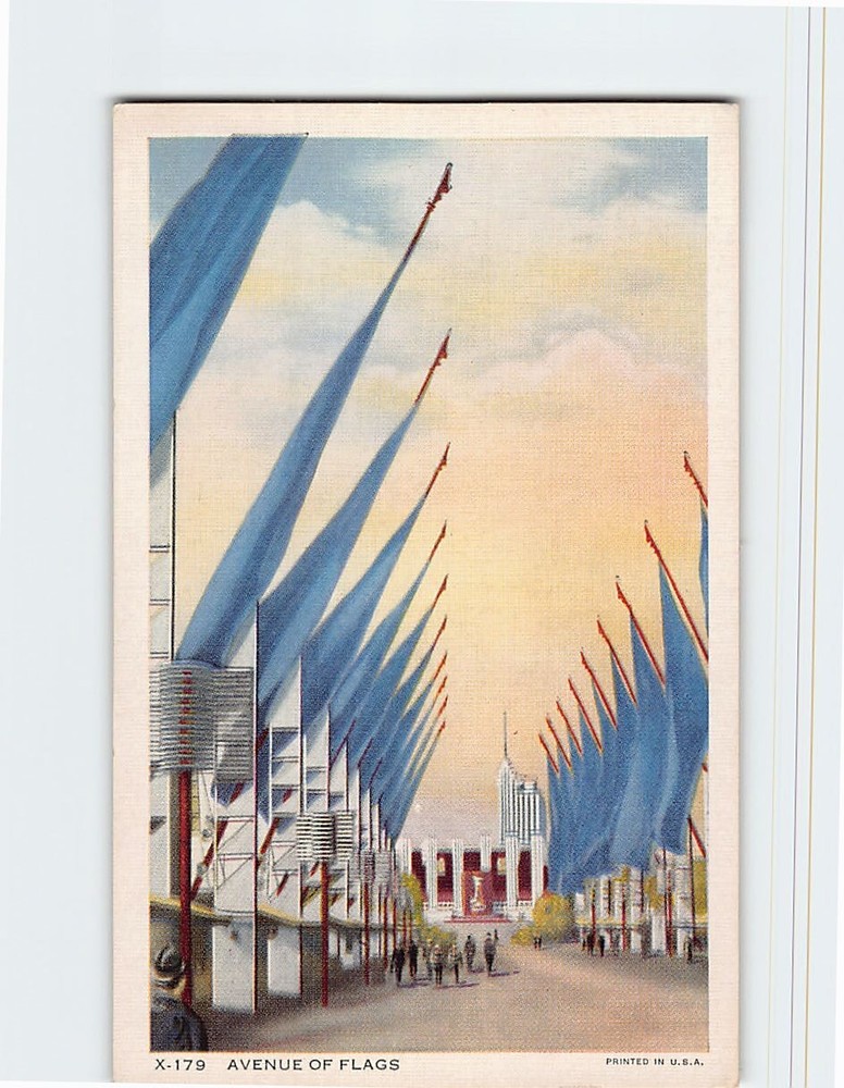 Postcard Avenue of Flags Chicago 1934 International Expo Chicago Illinois USA
